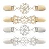 4 pcs Zinc Zinc Alloy Sweater Clips Flower Shawl Collar Clips Outfit Decoration Clothing Fastener Clips  Shirt