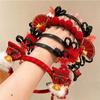 Tassel Chinese New Year Headwear Braid Hair Hanfu Hair Sticks Lovely Red Bow Hairband  Baby