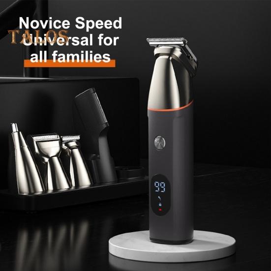 

Беспроводная машинка для стрижки волос для мужчин Водонепроницаемый набор для ухода 5 в 1 со сменными насадками для волос, бороды, USB-аккумуляторный триммер со светодиодным дисплеем