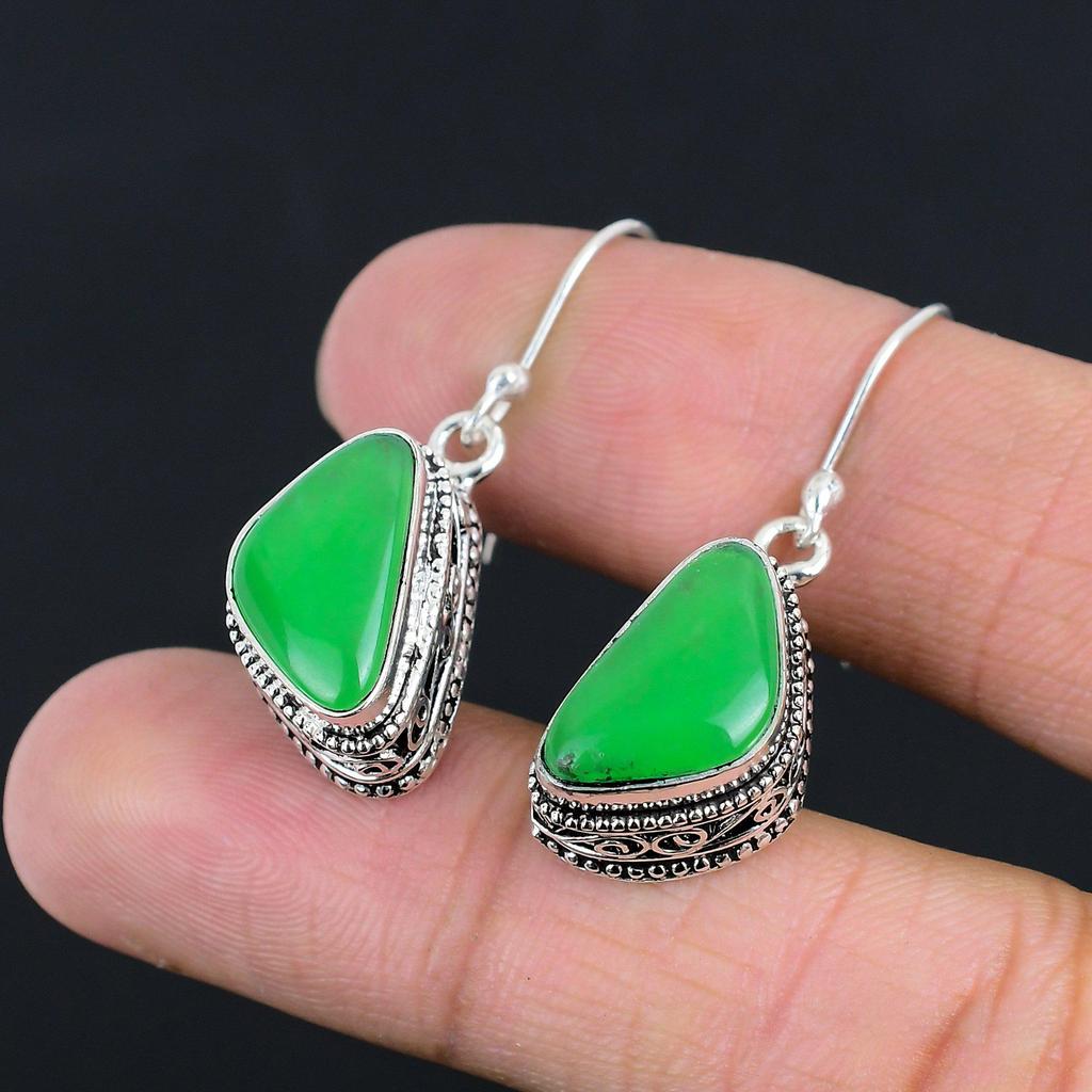 Tochtertag Angebot Grüner Kyanit Edelstein Neue Hängeohrringe Schmuck 925 Silber