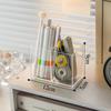 Large-Capacity Transparent Acrylic Pen Holder with Compartments for Office Stationery