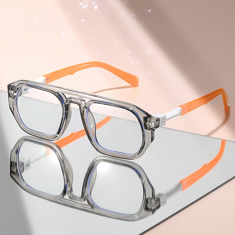 Lightweight Durable Quality Latest minimalist double-beam flat Glasses with Metallic links and classic pilot Glasses