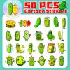 50PCS Pickled Cucumber Cartoon Graffiti Stickers Phone Guitar Laptop Notebook Suitcase Cup Waterproof Sticker Decals Kids Toy
