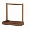 Jewelry Organizer Stand with Tray Wooden Tabletop Holder Hooks Vertical for Vanity,