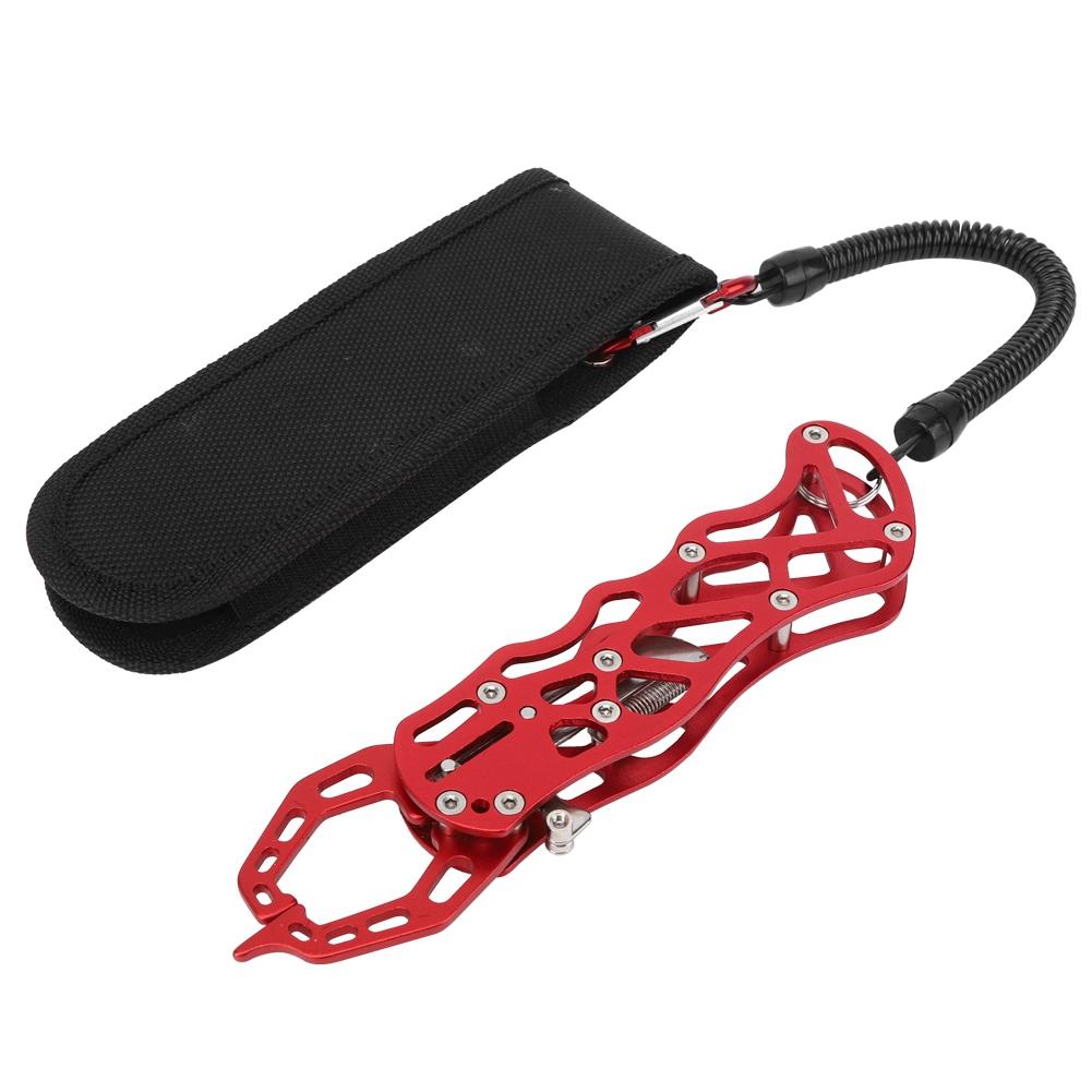 Aluminium Alloy Hollow Out Lure Fishing Pliers Fish Controller Tong Clamp Tool Red