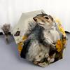 Cute Squirrel pattern, automatic folding umbrella, portable and foldable design, 8 ribs, a Christmas or birthday gift.