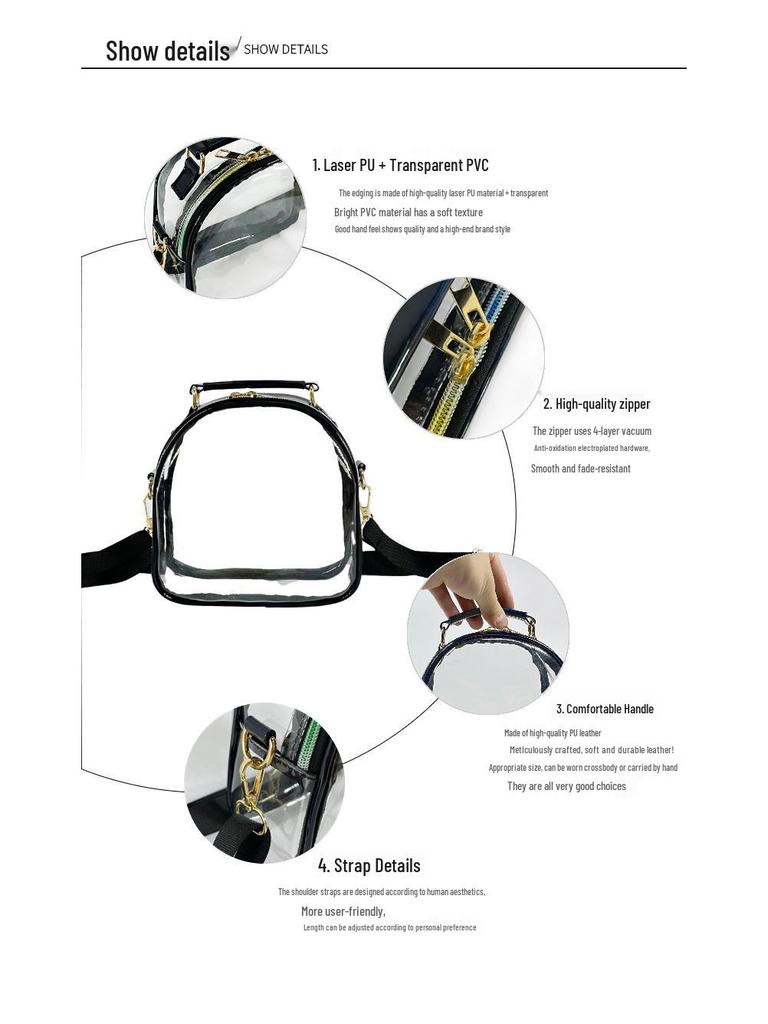 New Transparent Laser Single-Shoulder Crossbody Mini Jelly Handbag - Trendy PVC Women's Bag