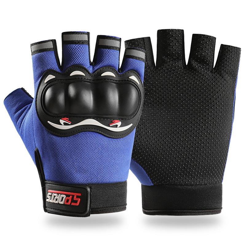 Motorcycle Gloves Men's Motorcycle Outdoor Racing Riding Equipment Palm Protection Breathable Half Finger Knight Anti Fall Gloves
