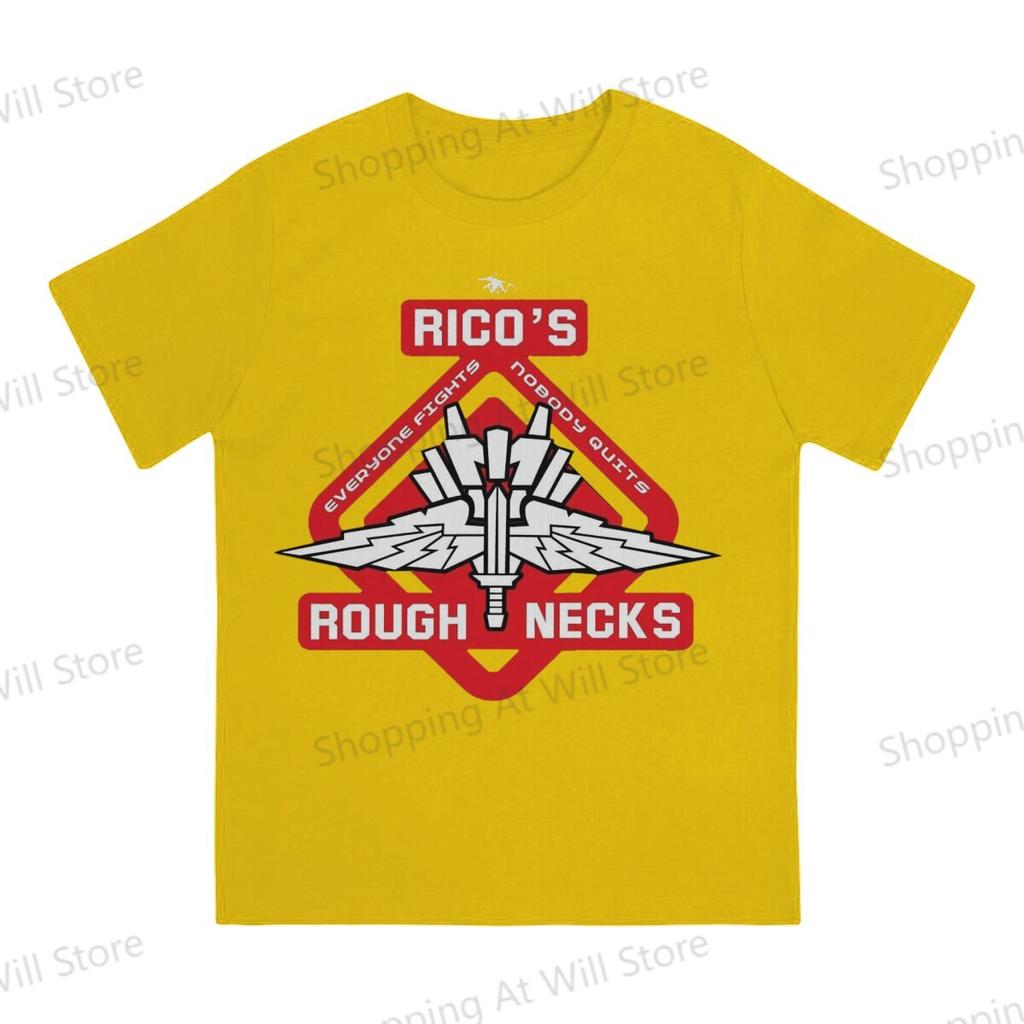 Starship Troopers Tops Cotton Leisure Sports Ricos Roughnecks Red Logo Unisexs and Womens Tshirts Tshirt Top