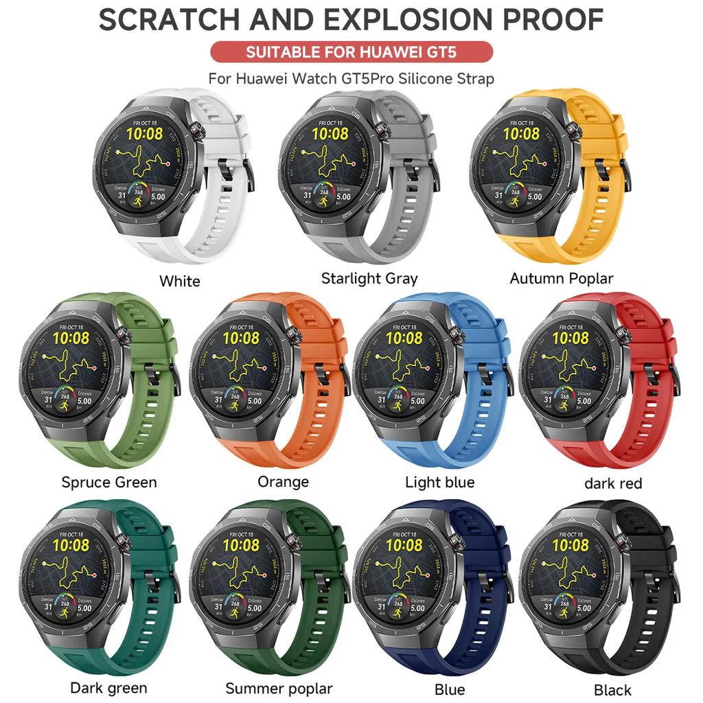 Silicone Strap For Huawei Watch GT 6 Pro 46mm Sports WristBand For Huawei GT6 GT6Pro GT5 GT5Pro GT4 GT3 Bracelet 22mm Watchband