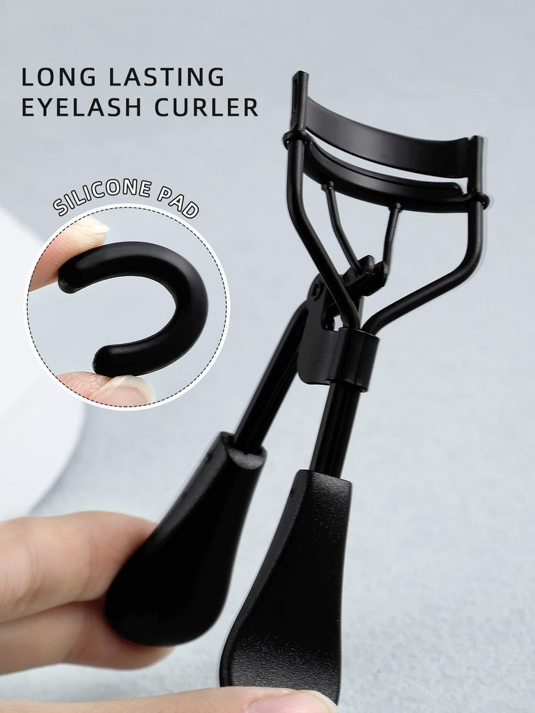 1 tragbarer Wimpernzange schwarz, Wimpernzange aus Edelstahl langanhaltende Formung, geeignet für weibliches Wimpernlifting, Augenwimpern