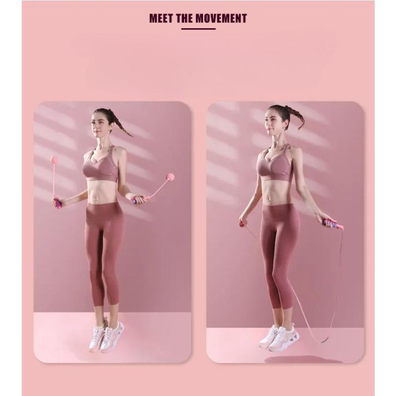 Cordless Weighted Skipping Jump Rope for Fitness Exercise, Ropeless Jump Rope with Large Cordless Ball for Women Training Indoor