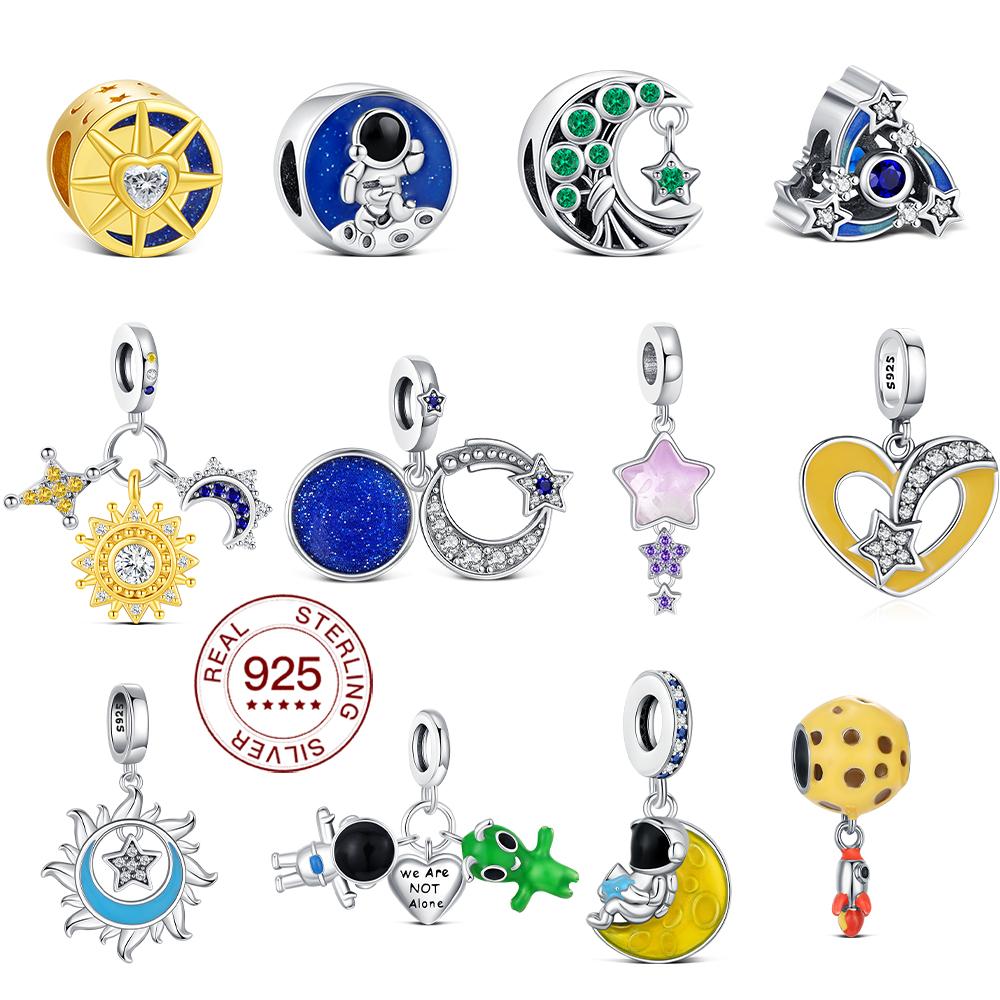 Copper Original Charms Sun Moon Pendants Fit Classic Bracelet Diy For Bracelet Women Fashion Jewelry Diy Gift