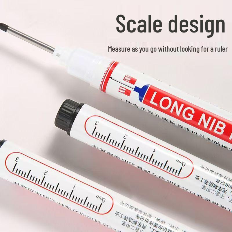 Waterproof Deep-Hole Long-Tip Oil-Based Multi-Purpose Marker for Bathroom & Woodworking.