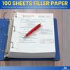 1InTheOffice College Ruled Filler Paper 5.5 x 8.5 Mini Binder Filler Paper, White, 100 Sheets/Pack