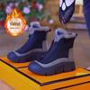 Korean Style High-Top Martin Boots with Thick Sole and Cotton Material