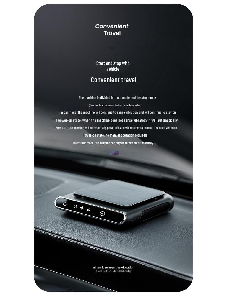 G1 Solar-Powered Wireless Car Purifier and USB-Charged Aromatherapy Ionizer