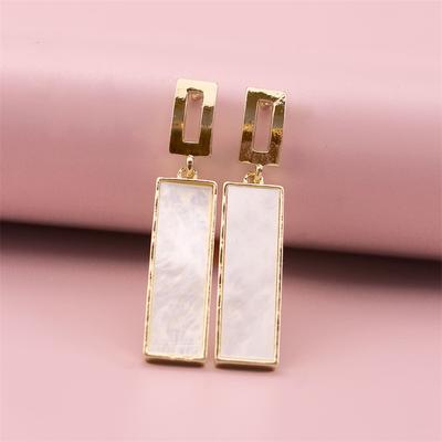 Classic Rectangular Geometric Square Net Red Fashion Shell Earrings Simple Temperament Personality Ins Studs Earrings