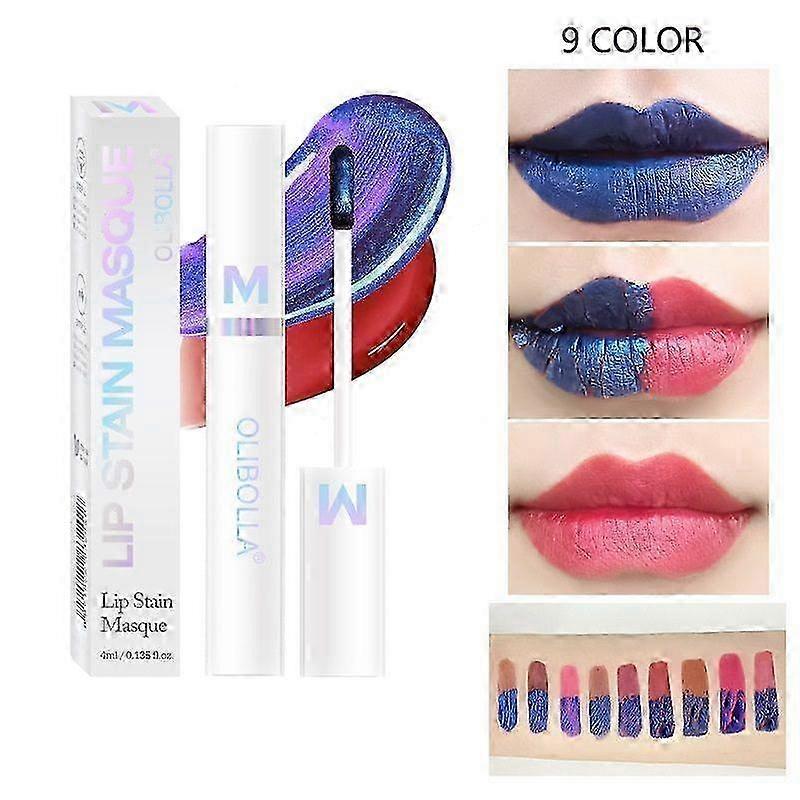 9 Colors Lip Stain Peel Off Masque - Long Lasting, Waterproof and Transfer Proof Nude Lip Tint, Matte Finish Peel Off Lip Stain