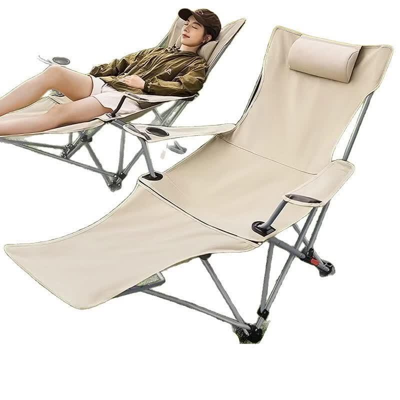 OIMG Outdoor Folding Moon Chair with Armrest & Leg Rest