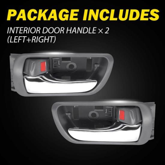 Door Handle Ide Gray Chrome & Left Right Pair Set for 02-06 Toyota Camry