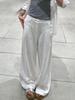 Women's High-Waisted White Linen Wide-Leg Pants - Spring 2026 Old Money Style, Comfortable Straight Cotton Linen Suit Casual Wear