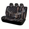 Deer With USA Flag Designed Car Seat Cover Set For Most Cars, High-quality Comfortable Car Seat Protector Covers Full Set, Unive