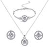 4pcs/Set Luxury Minimalist Geometric Zircon Jewelry Set For Women Fashion Square Design Pendant Necklace,Ring And Earrings Gift