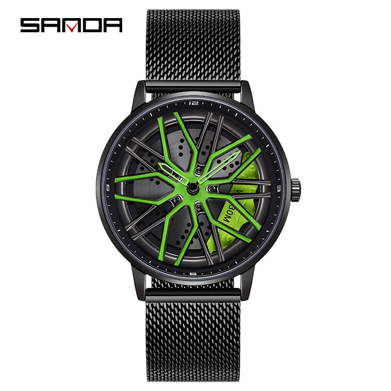 Sanda Men's 360° Rotating Dial Quartz Wristwatch - Casual Fashion Wheel Series