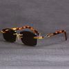 Crystal glasses men's high-end frameless rough stone sunglasses cool goggles men's stone explosive