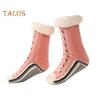 1 Pair Winter Socks Shoes Pattern Plush-lined Warmth Retention Christmas High-tube Socks Leg Warmer Fall Winter Floor Socks Holiday Gift