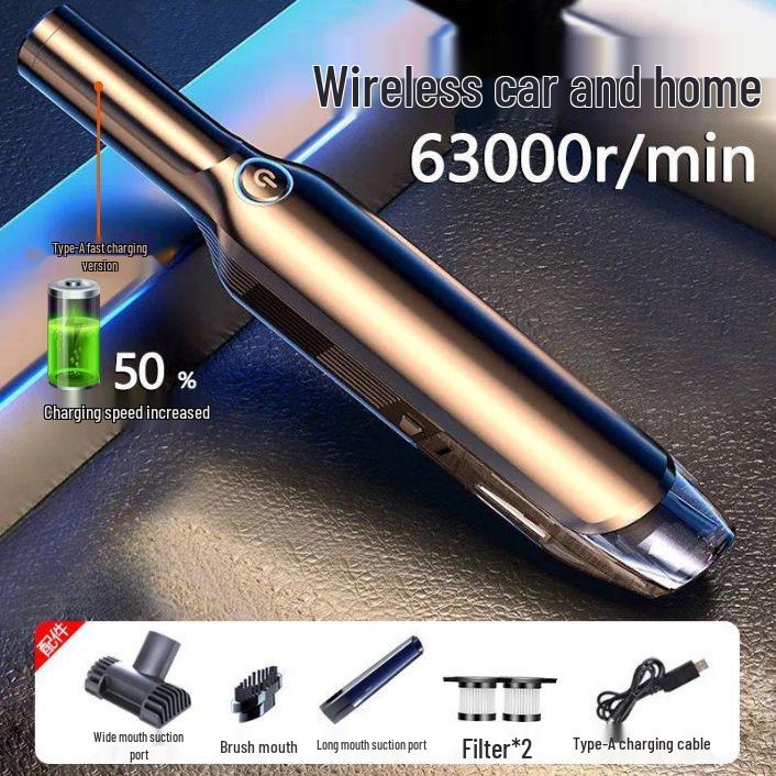Wireless Car & Home Vacuum Cleaner: High-Power Suction, Portable Handheld for Sedan Interiors