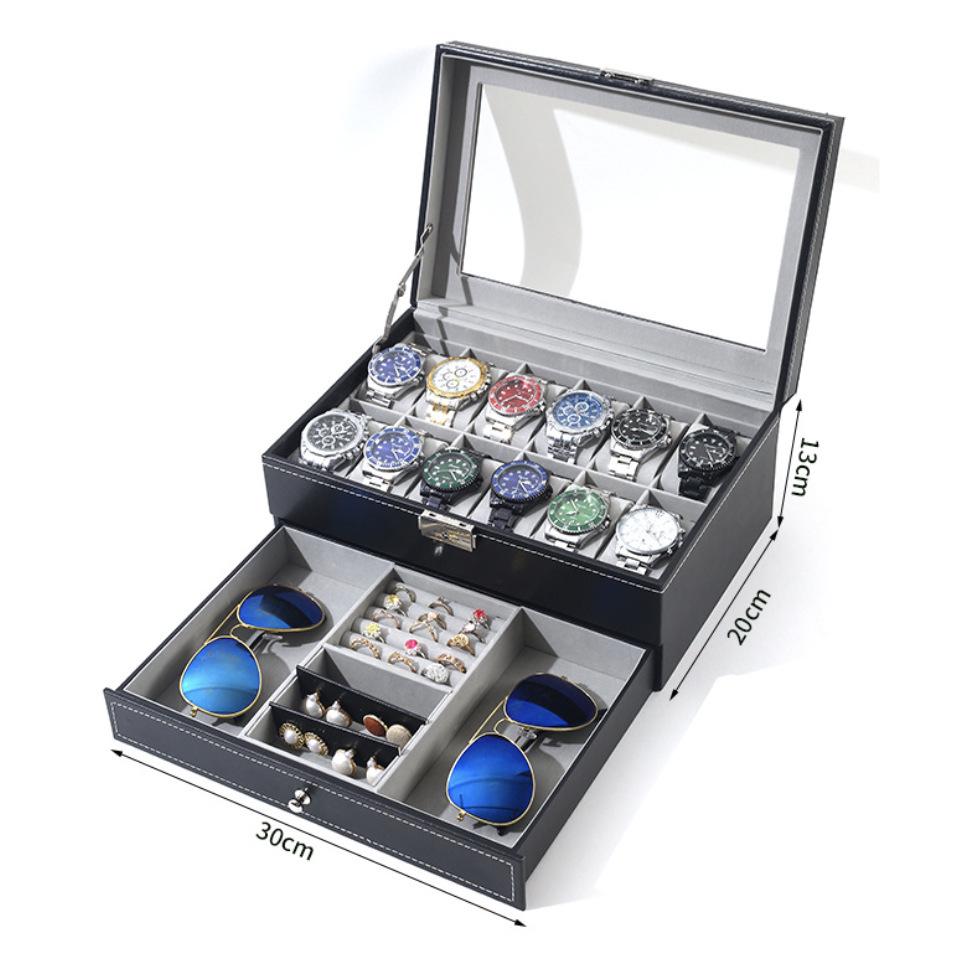 High-End Mechanical Watch Display & Storage Box - Large Capacity Wristwatch Organizer