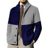 2025 Sweater Cardigan Color Block Button Long Sleeve Knitted Jacket