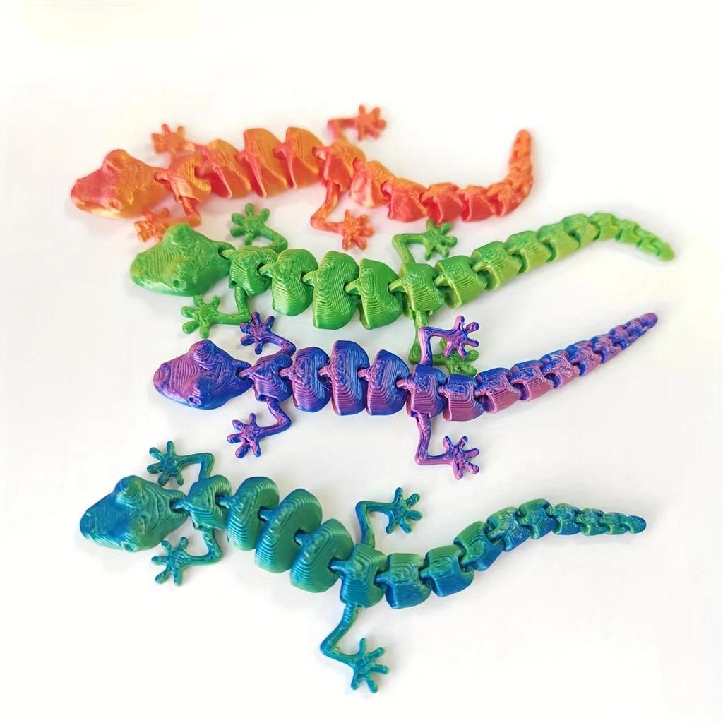 3D printed gecko articulated reptile decoration for home office mini animal model collectible creative children's toy gift