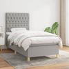 Maison Exclusive - Slatted Bed Base with Mattress Light Grey 90x200 Cm Fabric