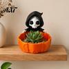 Schreibtisch-Kleinteile-Schale Halloween-Süßigkeitenschale, 3D-gedruckter Sensenmann Snackhalter Schale, Gruselige Party-Eingangs-Accessoires Skelett Servierschale