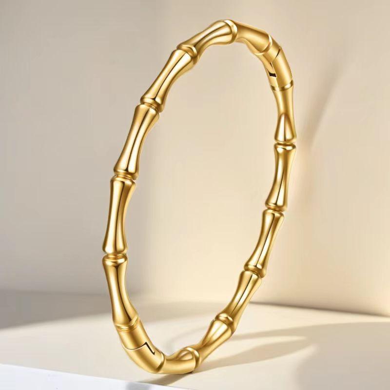 Punk Gold Color Bangles For Women Men Trendy Stainless Steel No-Fading Bracelets Bohemian Fashion Jewelry Accessories Gift