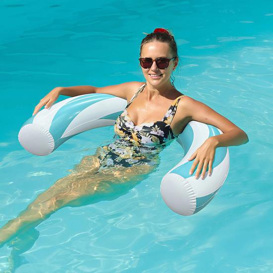 U-shaped Inflatable Pool Float Thickened PVC Semicircle Float Tube Foldable Floating