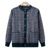 Chinese Women's Sweater Cardigan New Autumn Top Middle-aged and Elderly Knitted Sweater Women's Fashion Mother Outfit
