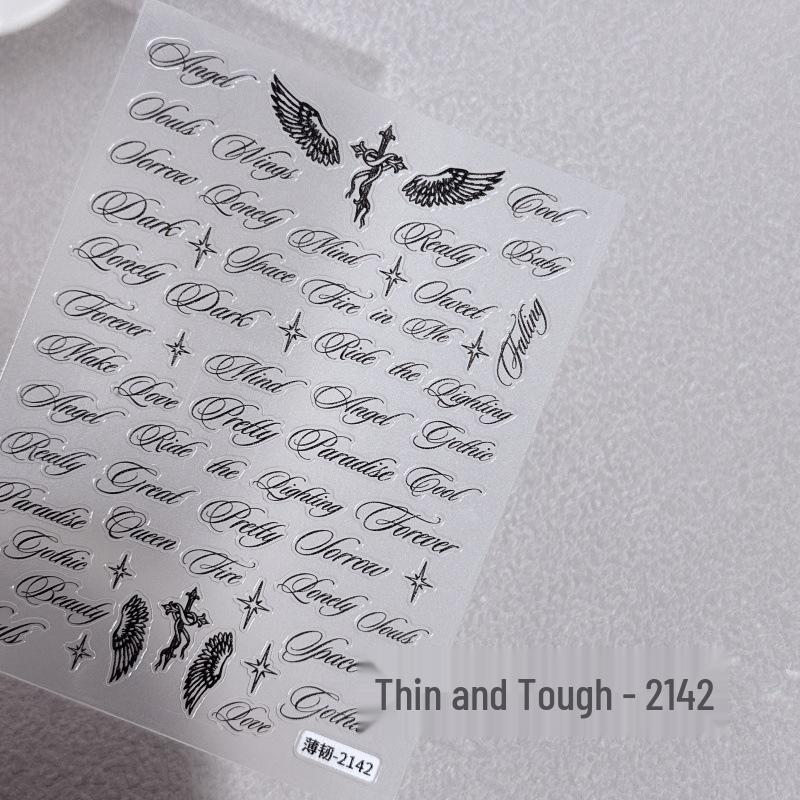 3D Embossed Angel Wing Nail & Phone Stickers - European & American Style