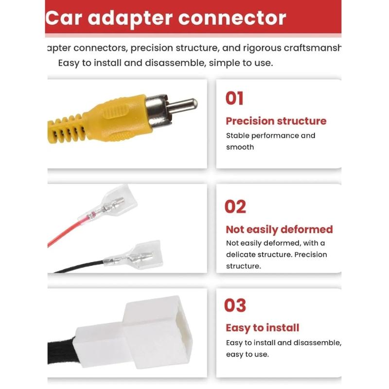4 Pin Reverse Camera Output Video Plug Adapter Retention Wiring Cable Connector