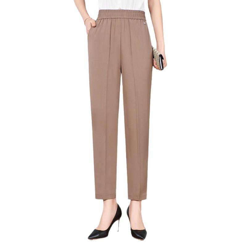Summer Thin High-Waisted Pants for Middle-aged and Elderly Women