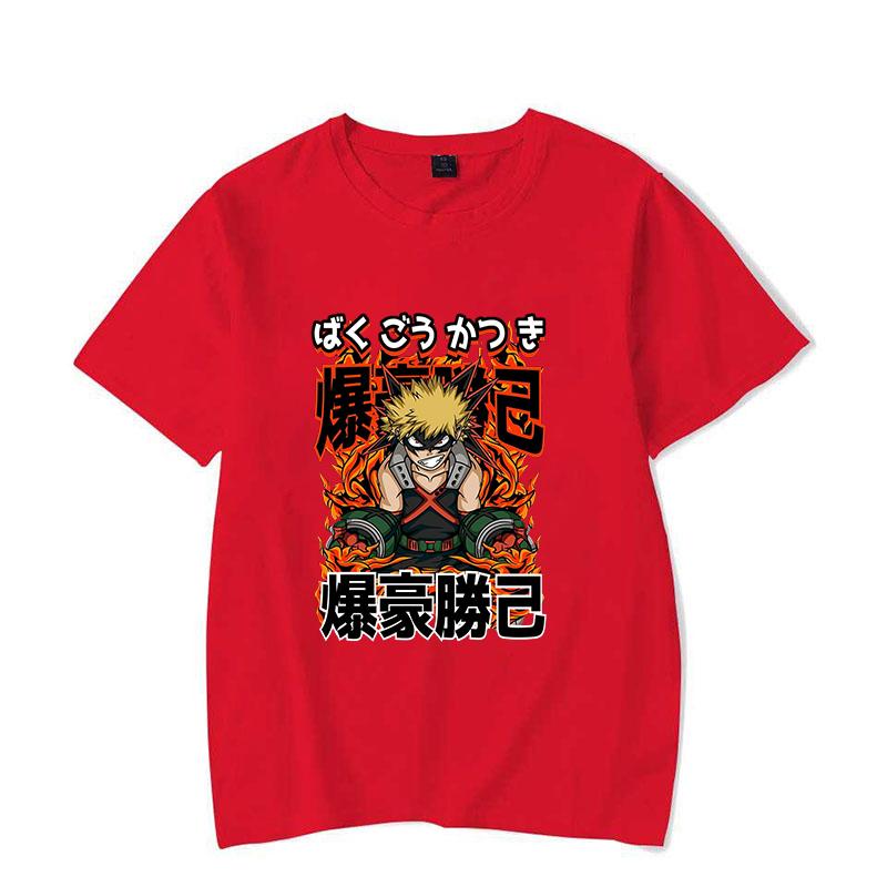 Vtipné tričko s potiskem Bakugou Katsuki Dámské Pánské Letní Ležérní Tričko s krátkým rukávem Módní Volné Topy Anime Trička