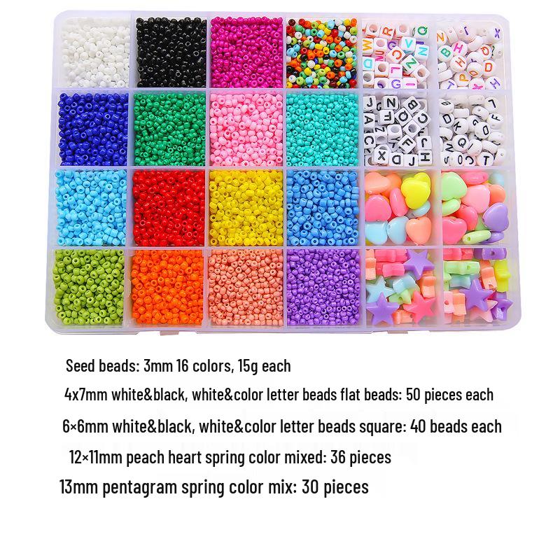 Sada 24 barevných skleněných rokajlových korálků: Jednobarevné korálky s barveným jádrem pro DIY šperky