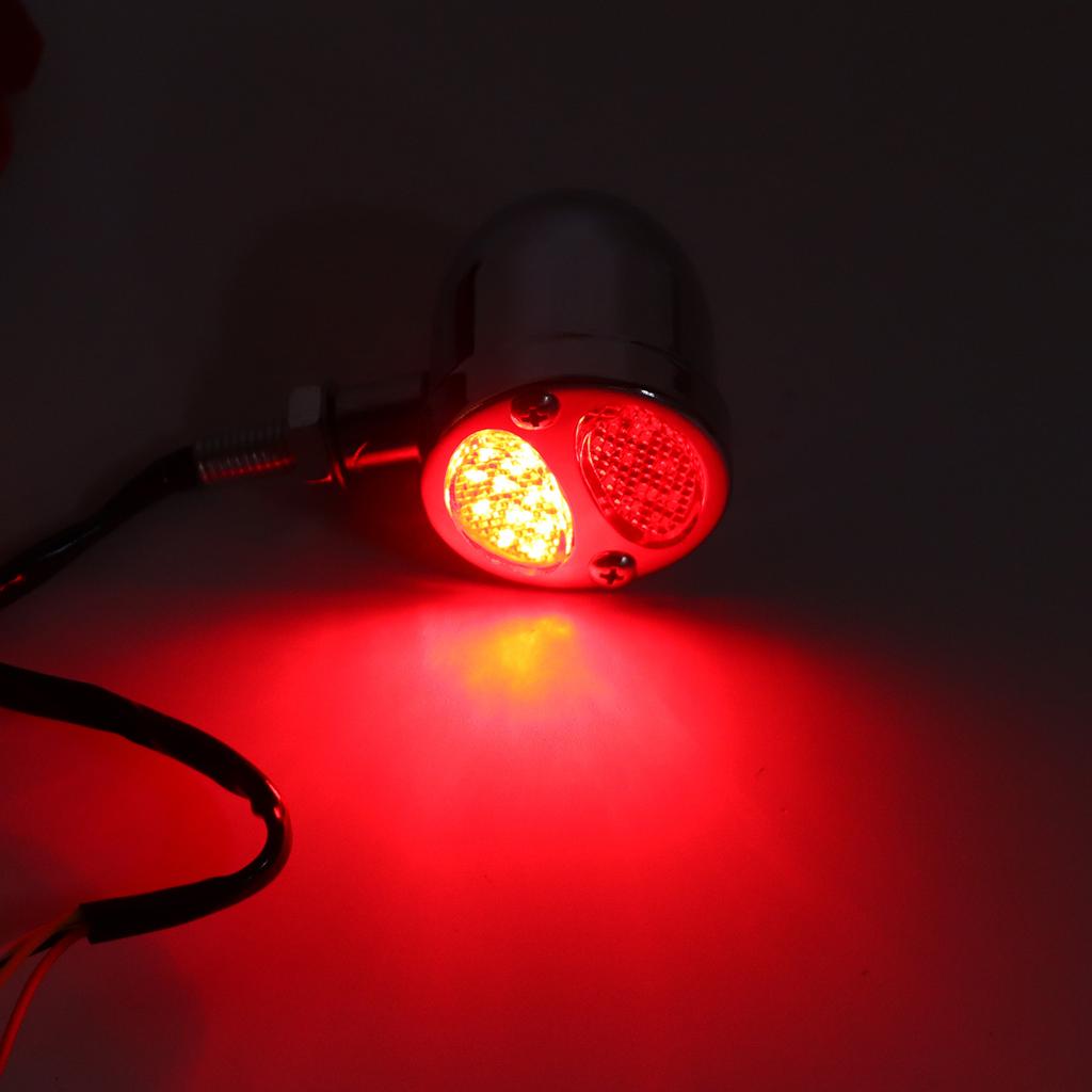 1 Pair Motorcycle LED Turn Signal Light Dual Color Indicator Blinker 12V for Motorbike