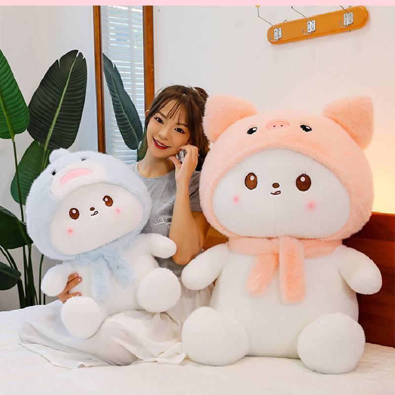 Plush Cat Toys Shark Scarf Cartoon Animals Fill Doll Christmas Gift Ornament