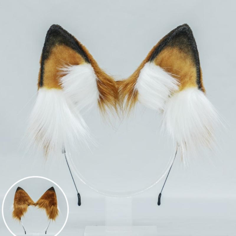 Adult Children Cartoon Fox Ears Shaped Headband Plush Hair Hoop Live Broadcast Rave Christmas Cosplay Party Headpieces