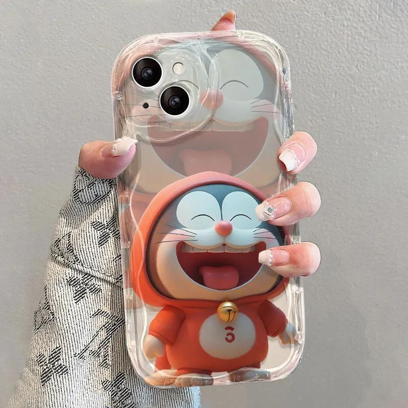 Small bell Dora is suitable for Apple 13promax mobile phone case iPhone15plus anti-drop 14 transparent 12 soft xs.
