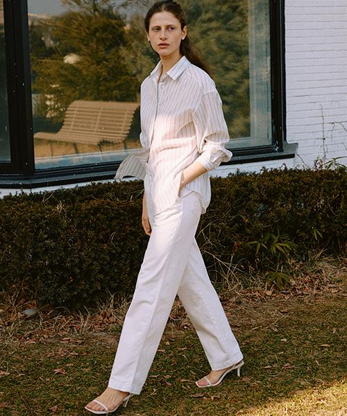 ANGELO BIANCO Flow Straight Pants Ivory